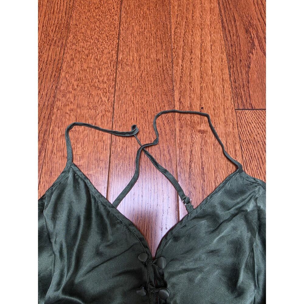 Vintage Victoria's Secret Gold Label Sage Green Silk Slip Dress Large - Picture 7 of 13